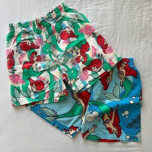 90s Vintage Disney The Little Mermaid Set of 2 Girls Shorts